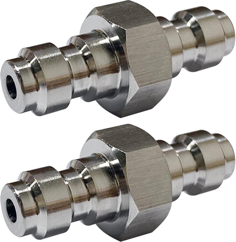 YTQDSS 2PCS Male to Male Fill Nipple HPA Filling Plug Adapter, Stainless Steel Double Male Fill Nipple for PCP Foster Paintball Airsoft Air Gun Tool Diving - Image 1
